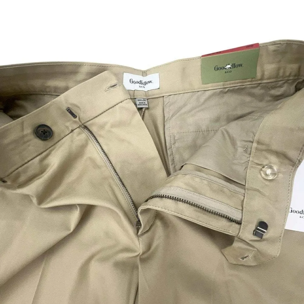 Goodfellow‎ & Co Slim Trousers Mens 30x32 Beige Dress Pants Stretch Comfort NWT - Picture 8 of 13